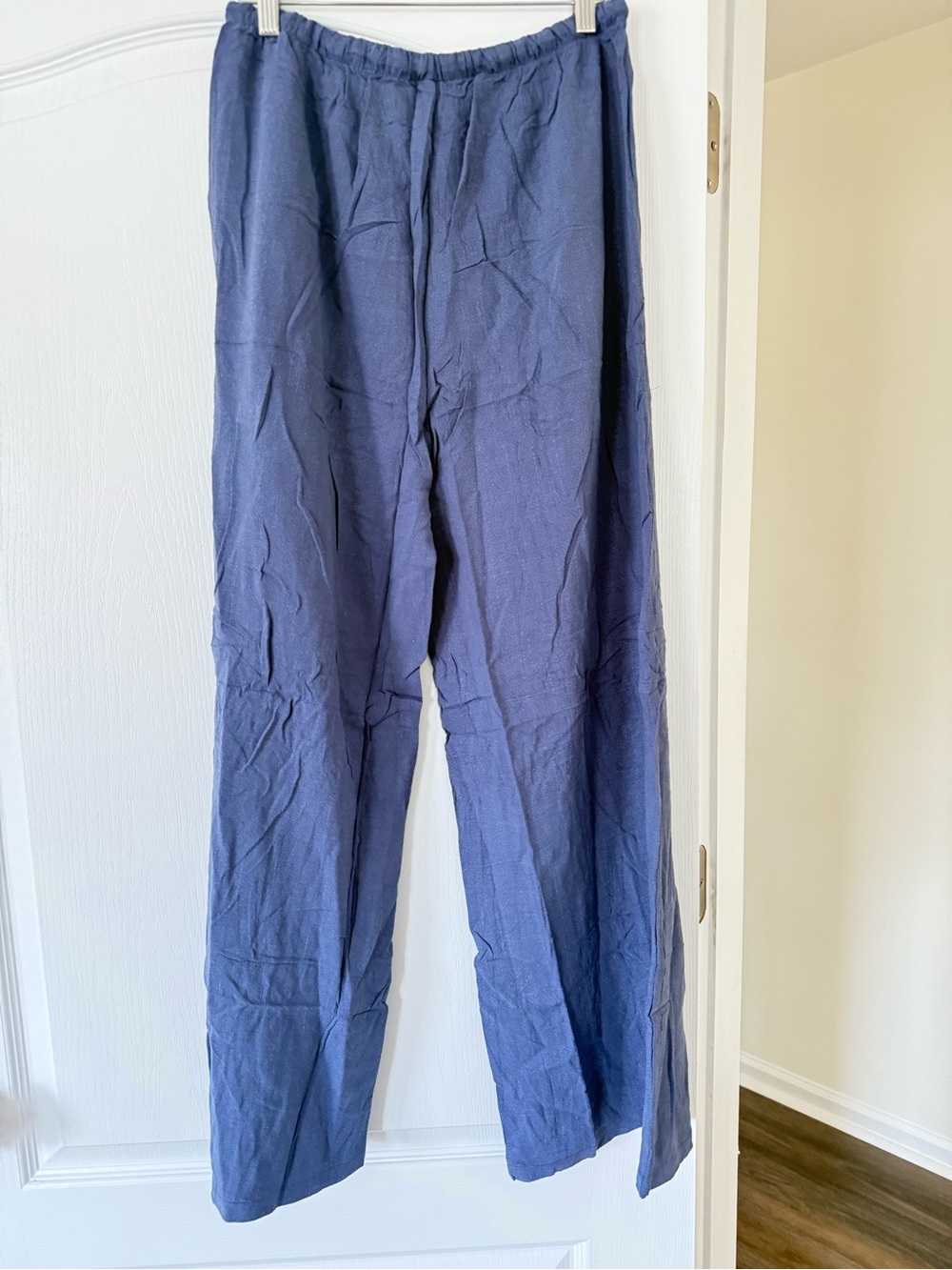 NWT - Blue Linen Pants with Stretchy Drawstring Waist - Size Medium - Picture 3 of 7